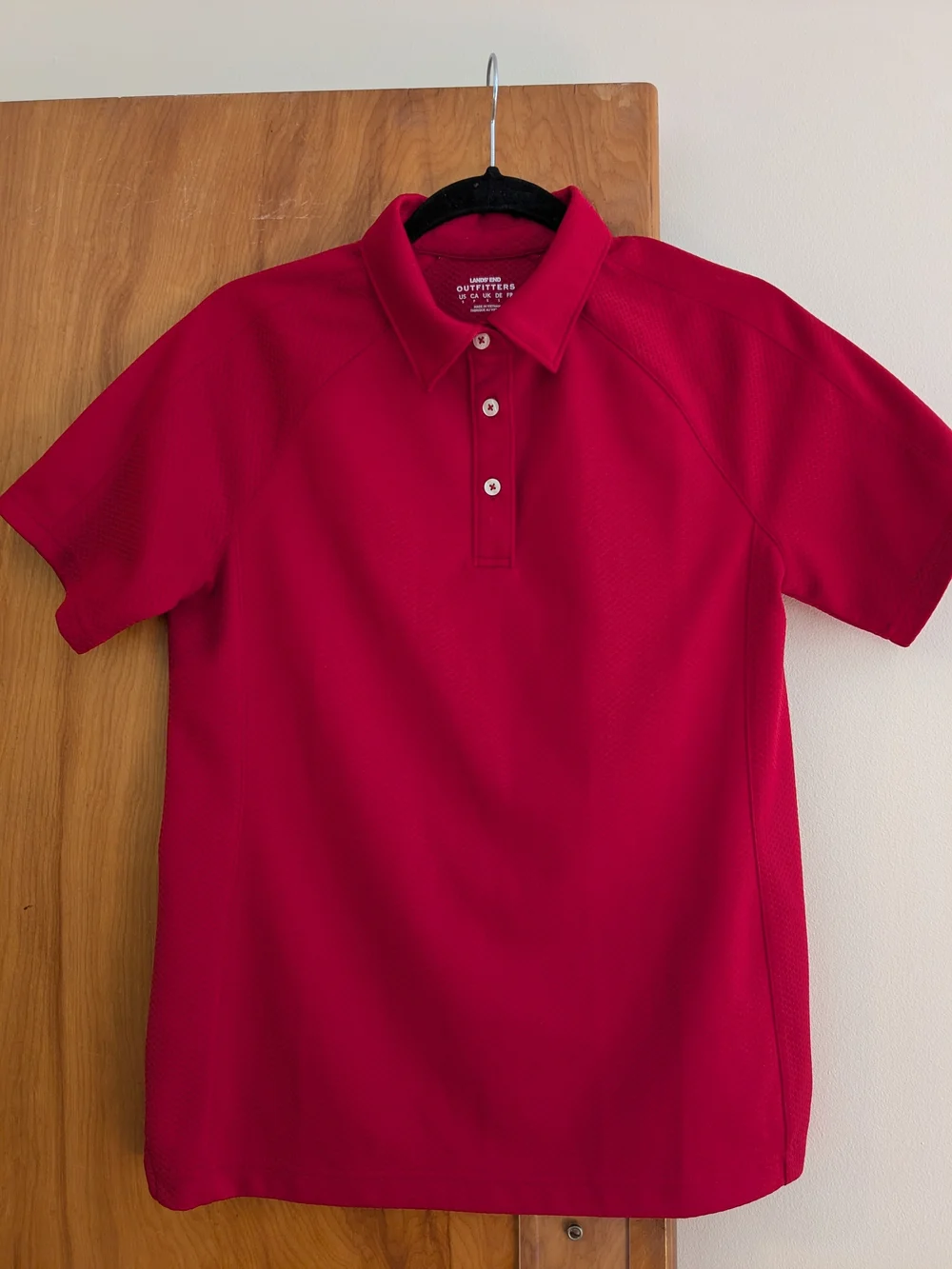 Lands' End Women's Red Short-Sleeve Active Polo